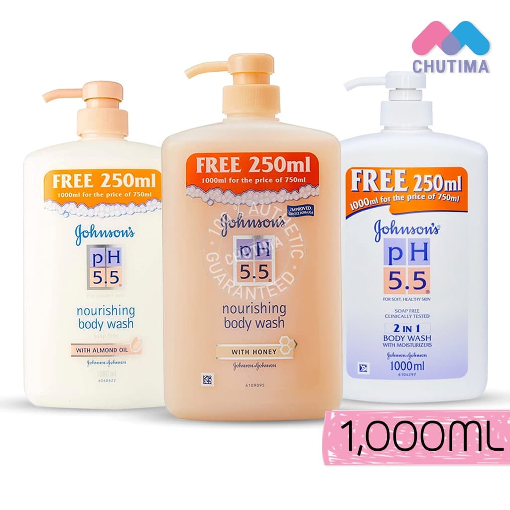 (ฟรี 250 มล.) ครีมอาบน้ํา จอห์นสัน บอดี้แคร์ พีเอช 5.5 Johnson’s Body Care pH 5.5 Body Wash 1000ml.