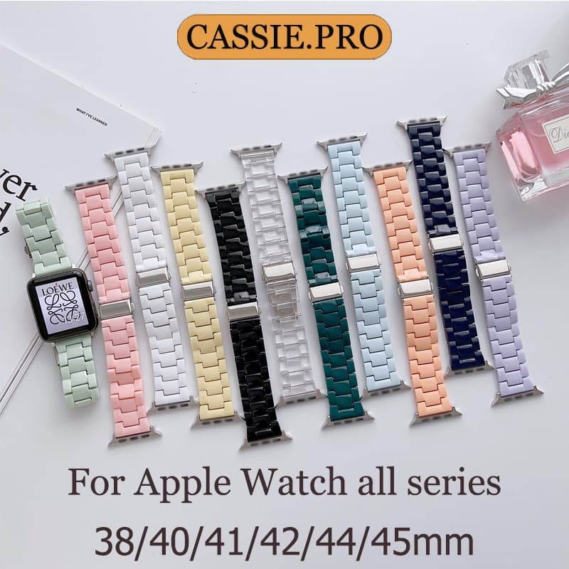 สมาร์ทวอทช์สีบล็อคสายเหมาะสําหรับS12/11/10 46mm.Ultra49mm41mm42mm45mm44mm38mm40mm PC สายเรซิน iWatch S9 8 7 6…