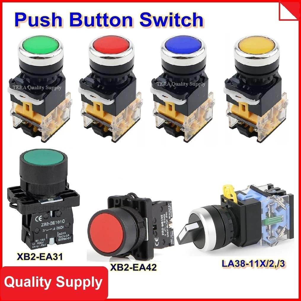 สวิทช์ ปุ่มกด กดติด ปล่อยดับ สวิทซ์ลูกศร Push Button Switch Selector Switch 22mm LA38-11