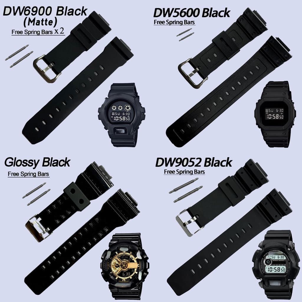 สายนาฬิกา casio ยางเปลี่ยนต้นฉบับสําหรับ G-Shock DW5600-9052 Series: สายนาฬิกาดูดซับแรงกระแทกกันน้ําพร้อมเครื่…