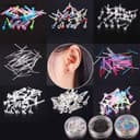 ^N^ 60 ชิ้น/200 ชิ้นที่มีสีสันต่างหูพลาสติกป้องกันภูมิแพ้ Anti-blocking Ear Sticks Kit {T}