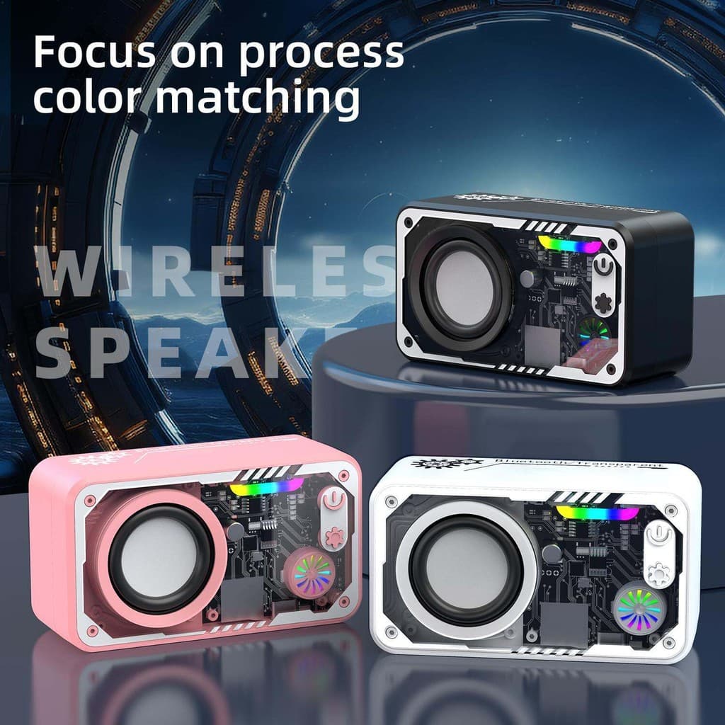 V1ลําโพงไร้สาย V5.3 ลําโพงทรงพลังRGB ไฟ LED 1800mAh V1แบตเตอรี่ขับเคลื่อนลําโพงขนาดเล็กกลางแจ้งแบบพกพารองรับ…