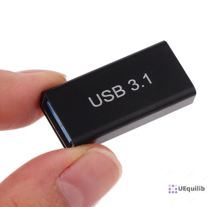 Uequilib 1 PC USB 3.0 Coupler หญิง USB Type C หญิงอะแดปเตอร์แปลงตรงความเร็ว USB3.0 Type-C Extender…