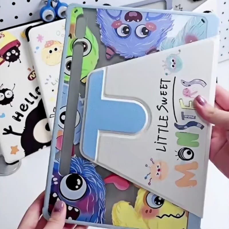 เคสป้องกัน Samsung แบบใสหมุนได้ 360° สําหรับ Galaxy Tab S6 Lite S7+ S8+ S8 S9 A8 A9+ S9FE S10+ S10FE+…