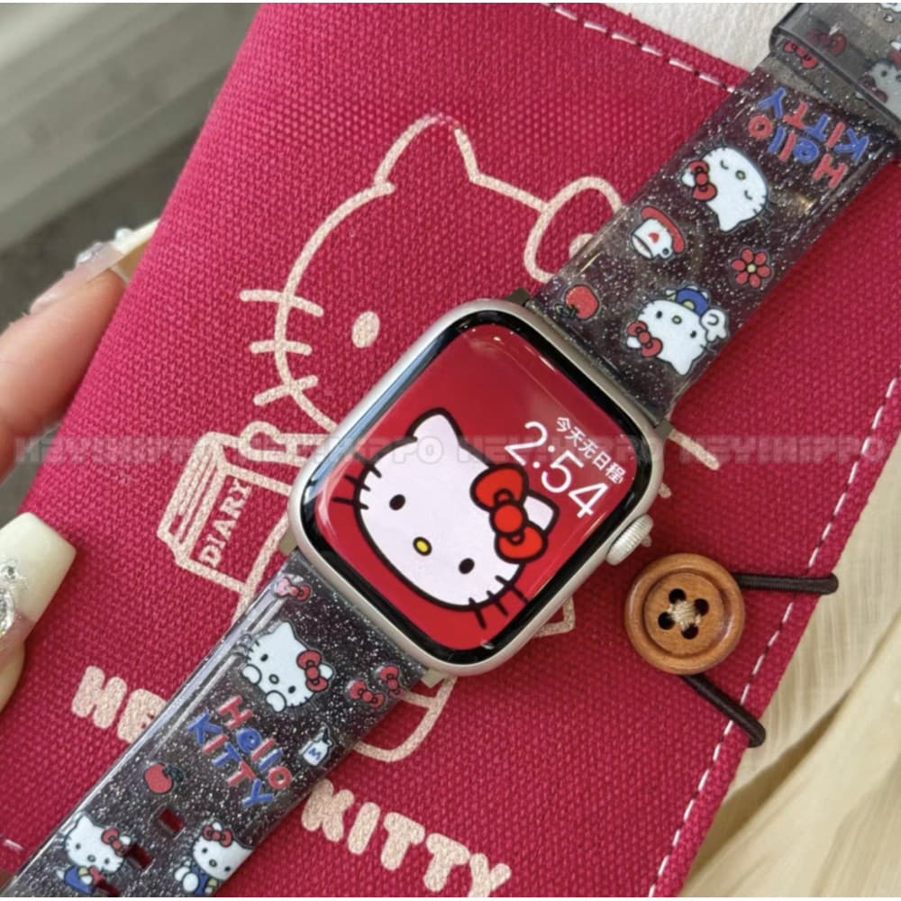 สายรัดใส TPU เหมาะสําหรับสมาร์ทวอทช์ซีรีส์ 10/9/8/7/6/5/4/3/2/1 แมว KT การ์ตูนน่ารักเหมาะสําหรับ…