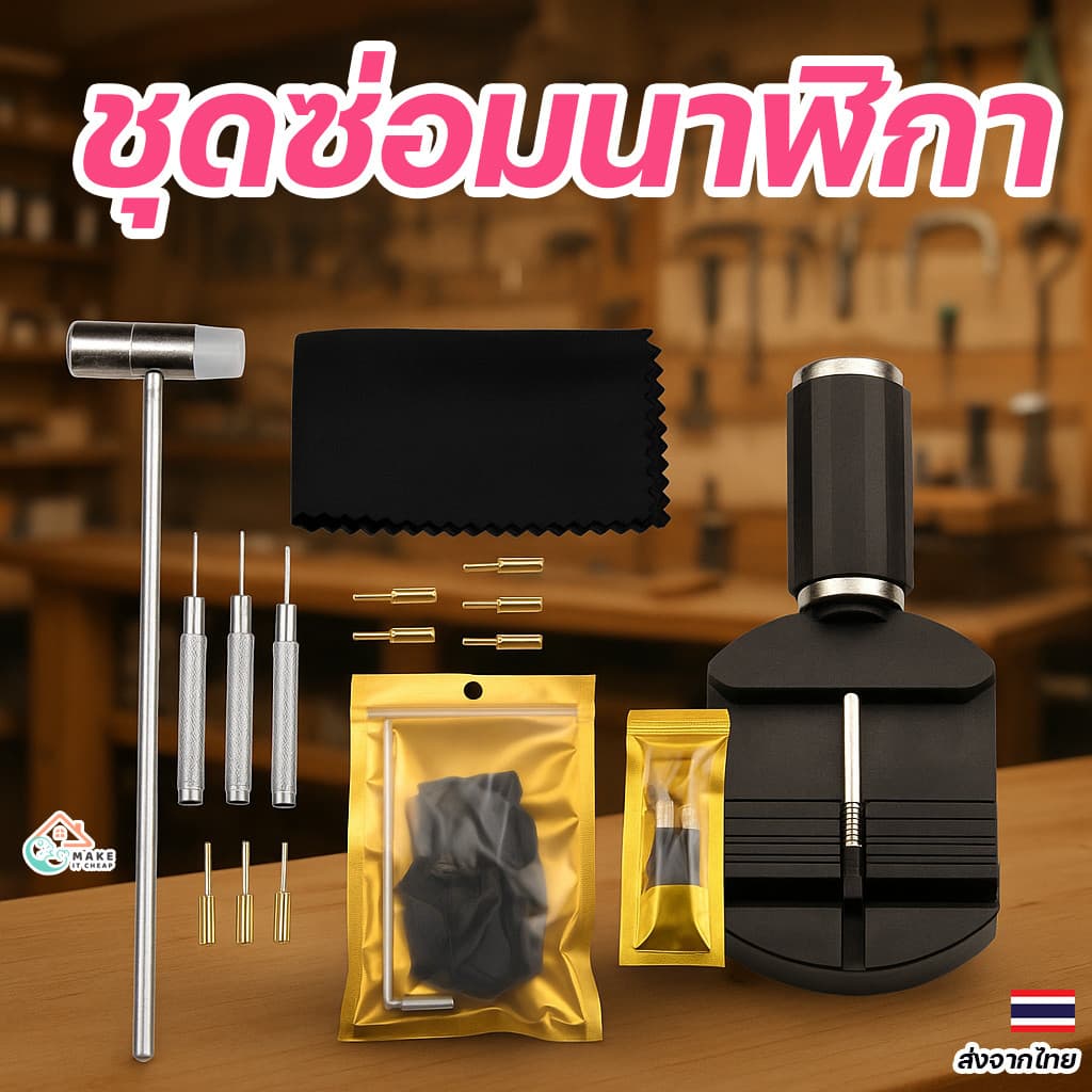 ชุดเครื่องมือถอดสายนาฬิกา ปรับสาย เปลี่ยนสาย พร้อมหมุดเสริม ใช้งานง่าย พกพาสะดวก