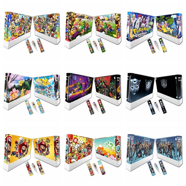 68 สีสติกเกอร์ผิวใช้งานร่วมกับ Nintendo Wii ไวนิล Decal รูปแบบที่สวยงามชุดฟิล์มป้องกันสําหรับคอนโซล & 2 x…