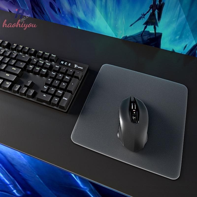 <haohiyou> กระจกใส Gaming Optical Mouse Pad E-Sport FPS Gamer อุปกรณ์เสริมแผ่นรองเม้าส์ Mousepad…