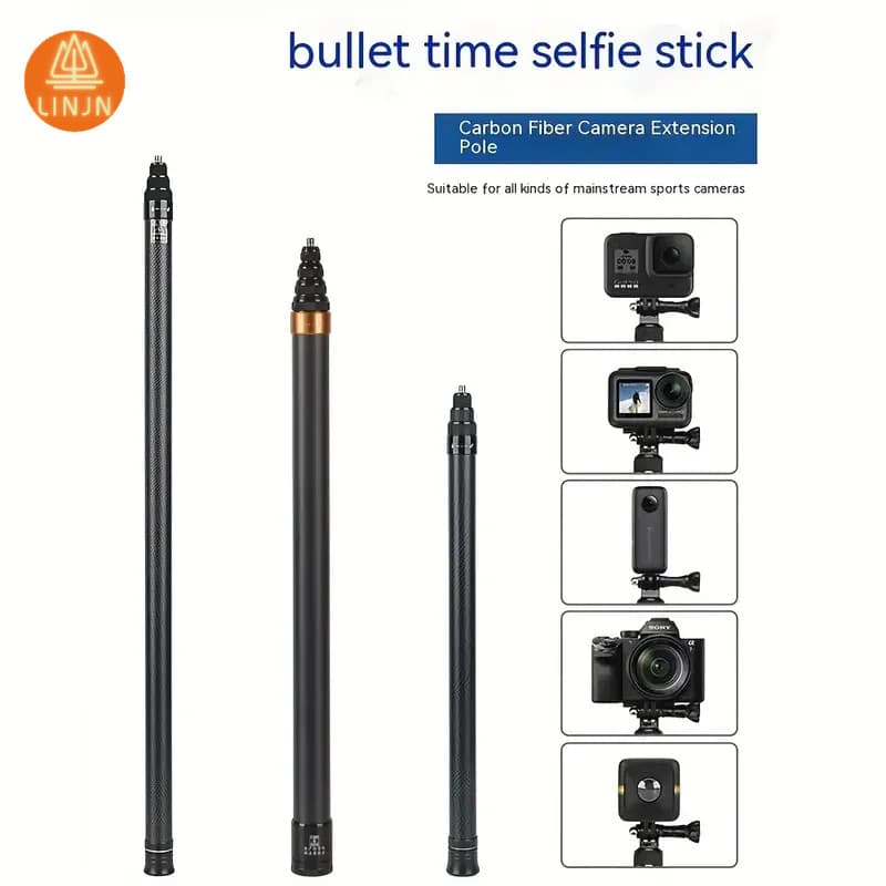 ไม้เซลฟี่คาร์บอนไฟเบอร์แบบขยายขนาด 300 ซม. สําหรับ Insta360 X5 X4 3 GO 3 Action 4…