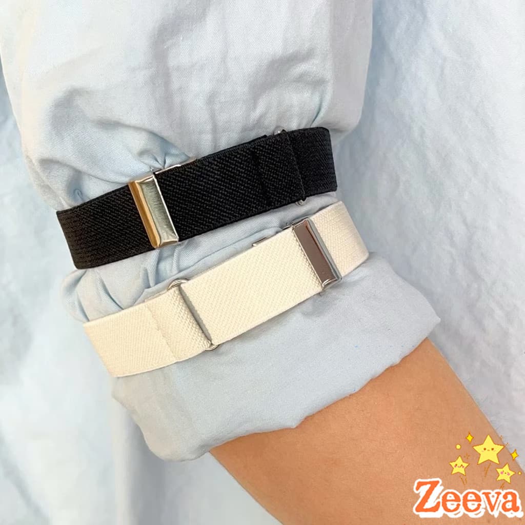 1คู่ สายรัดแขนเสื้อยืดหยุ่น สายรัดแขนเสื้อ กันลื่นของผ้า ปรับได้ Elastic Armband