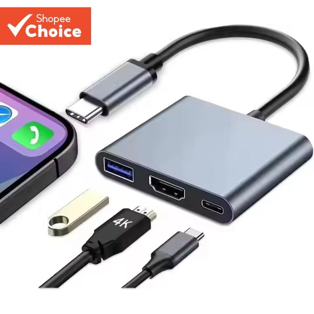 อะแดปเตอร์ฮับ Type C สําหรับ Macbook PC แล็ปท็อป HDMI USB3.0 PD 100W 4K 30Hz ขยาย
