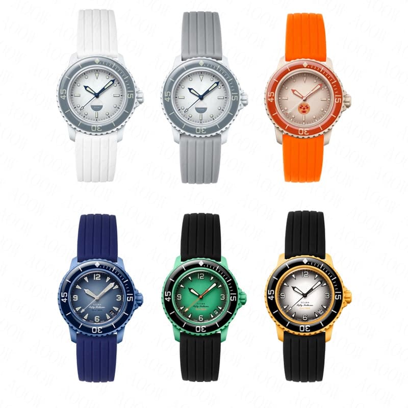 สายนาฬิกาข้อมือ ยางซิลิโคน 22 มม. สําหรับ Blancpain X Swatch Fifty Fathoms Five Oceans Series Quick Release…