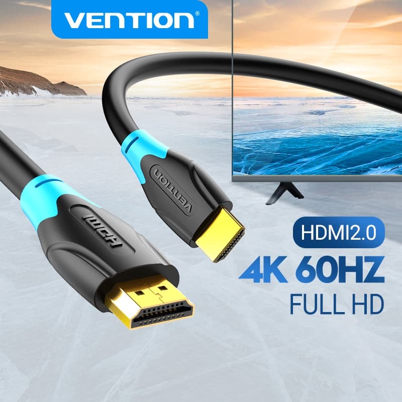 Vention สาย HDMI 4K 60Hz 2.0 วิดีโอแบน สําหรับแล็ปท็อปไปยังทีวี Lcd มอนิเตอร์โปรเจคเตอร์