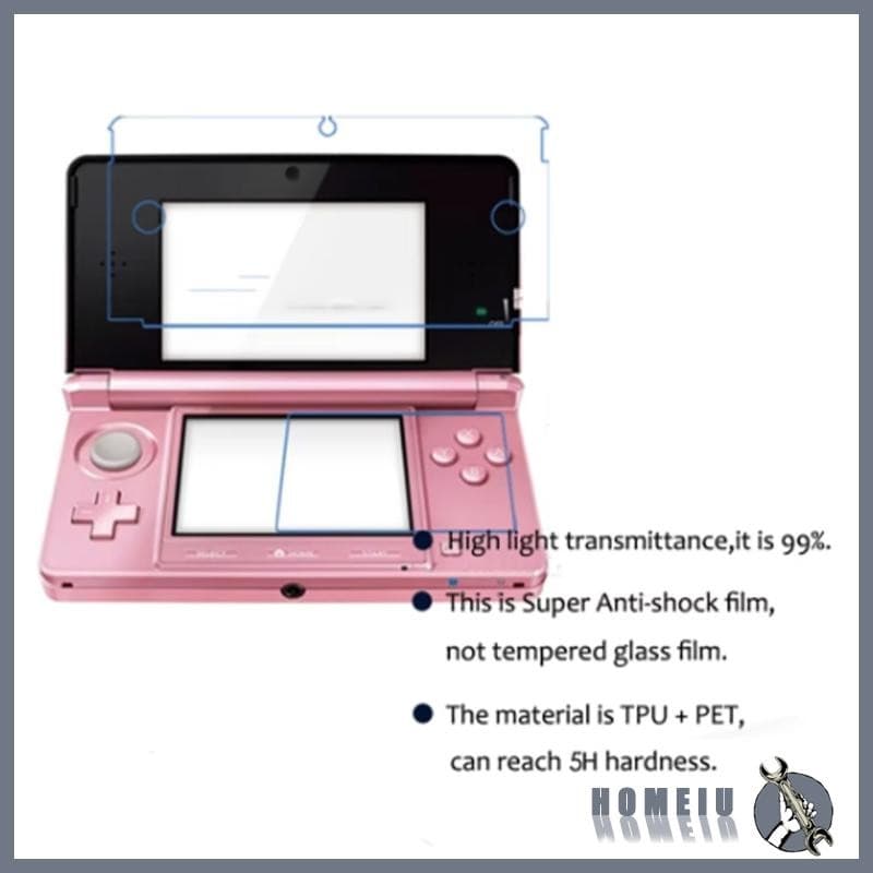 Homeiu 2 ชิ้น Full Coverage ฟิล์มป้องกันหน้าจอป้องกันการระเบิดป้องกันฟิล์มสําหรับ 3DS เกมคอนโซล Scratchproof…