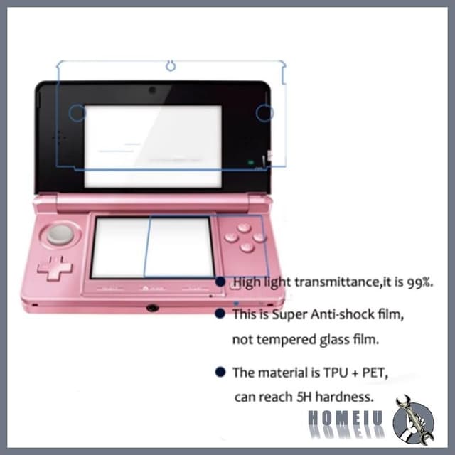 Homeiu 2 ชิ้น Full Coverage ฟิล์มป้องกันหน้าจอป้องกันการระเบิดป้องกันฟิล์มสําหรับ 3DS เกมคอนโซล Scratchproof…