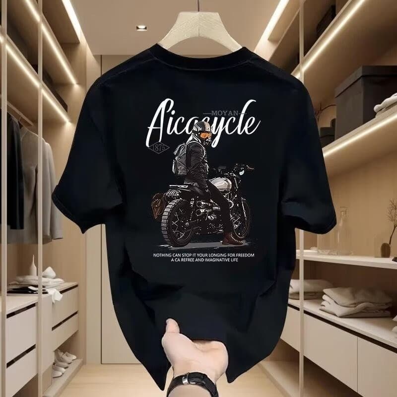 เสื้อยืดคอกลม-แขนสั้น OVERSIZE t-shirt พิมพ์ลายรถทรงวินเทจ เสื้อยืดสตรีทแฟชั่นเท่ๆ ผู้ชาย เสื้อเมกา สีพื้น…