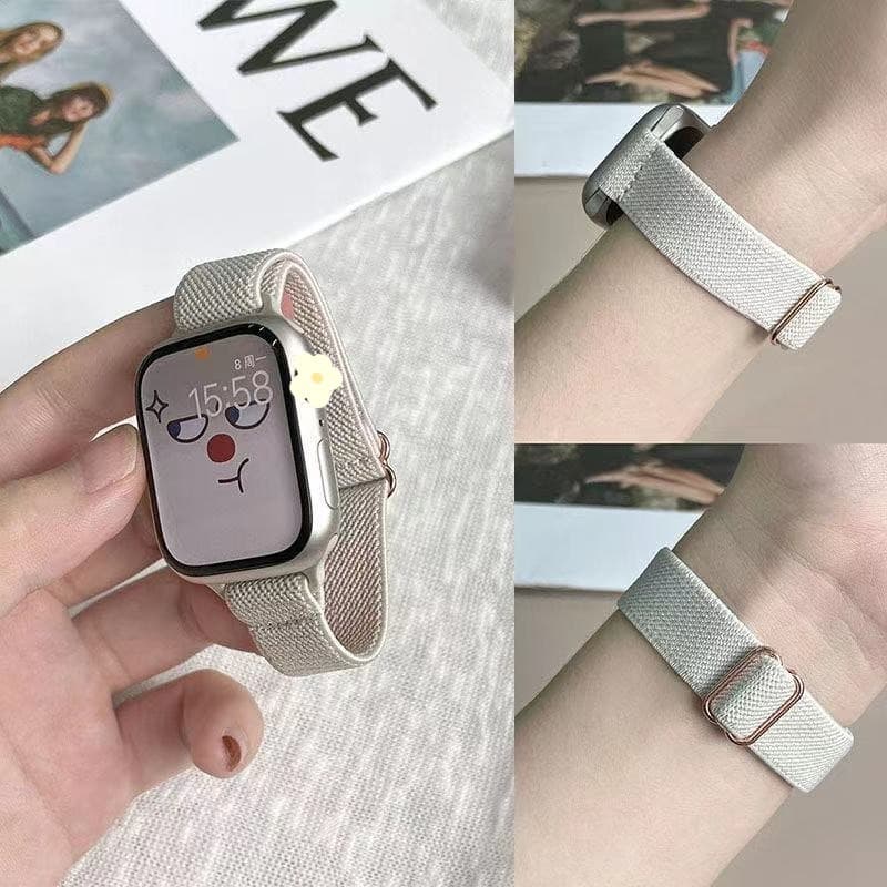 สายรัดไนลอนบางสําหรับ Smart Watch Series 10 9 7 6 5 SE 8 40 มม.41 มม.38 มม.นาฬิกาสร้อยข้อมือสําหรับ i-Watch…