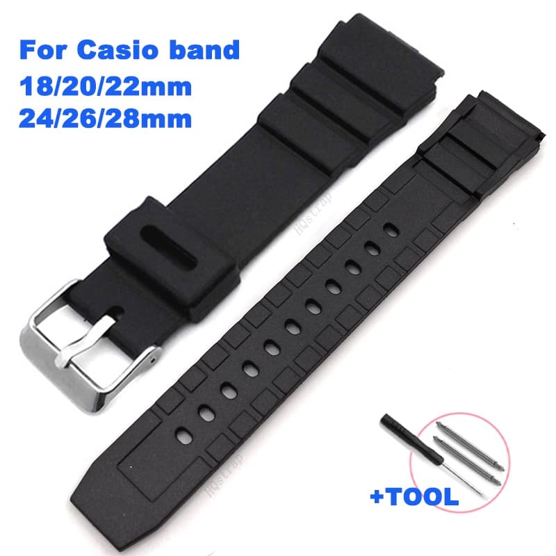 สายนาฬิกาข้อมือซิลิโคน กันน้ํา สําหรับผู้ชาย และผู้หญิง Casio G Shoc K Watch Band 18/20/22/24 มม. 26 มม. 28…