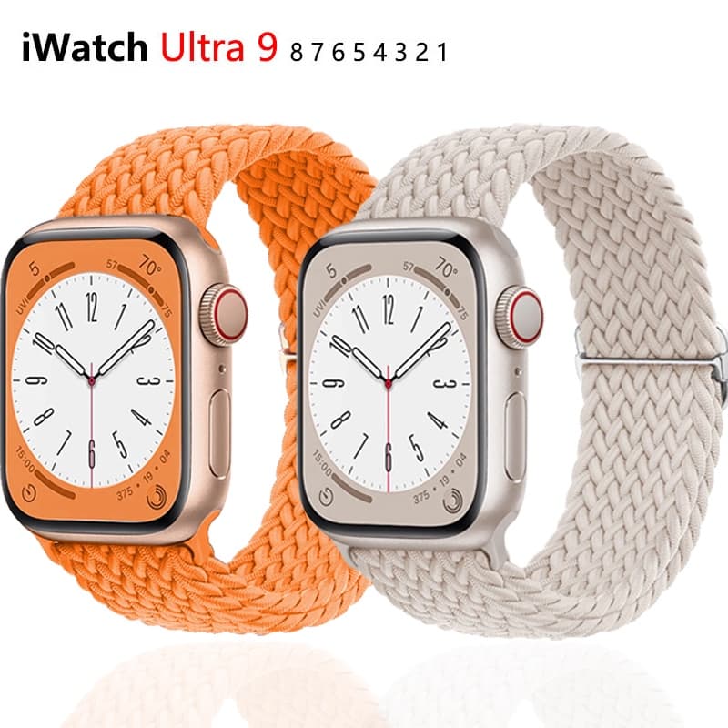 สายนาฬิกาข้อมือไนล่อนถัก สําหรับ Apple watch 44/40/45/49 มม. 41 มม. 45 มม. iWatch series 8 9 3 se 5 6 7 Ultra…