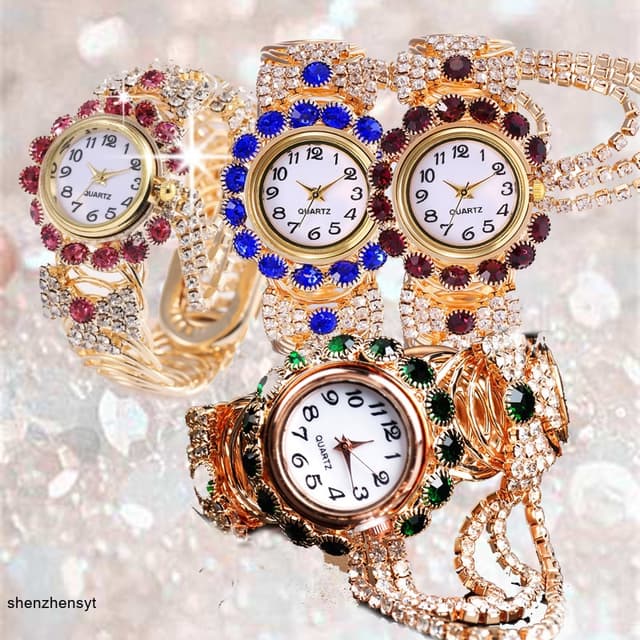 แฟชั่นผู้หญิงนาฬิกา Rhinestone สุภาพสตรีควอตซ์เพชรนาฬิกาข้อมือ Elegant หญิงสร้อยข้อมือนาฬิกาสําหรับผู้หญิง
