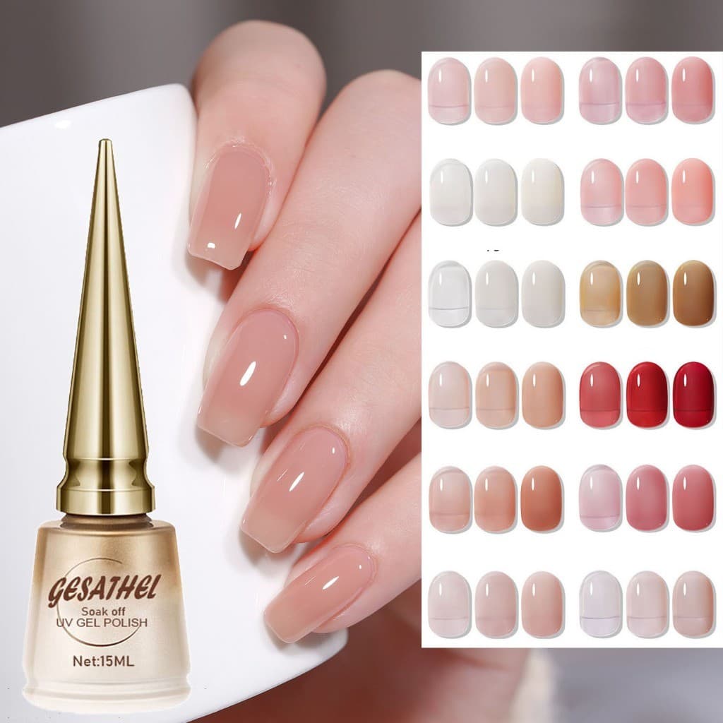 GESATHEL 47สี น้ํายาทาเล็บเจล ยาทาเล็บเจล สีเจลทาเล็บ สีทาเล็บเจล 15MLสีเจล (แบบต้องอบ พร้อมส่ง)