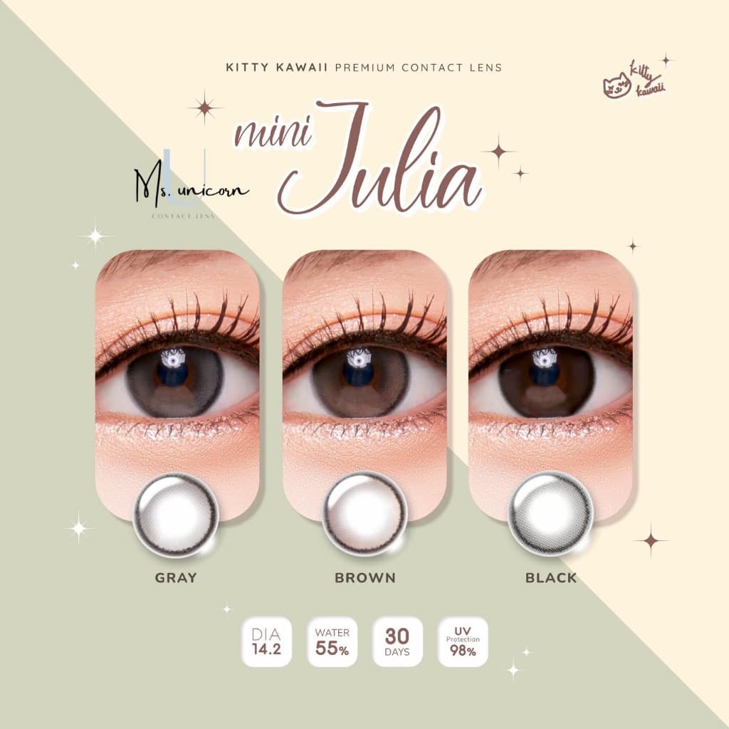 คอนแทคเลนส์ ขนาดมินิ Mini Julia (kittykawaii) สี : Brown / Gray / Light brown รูปที่ 1