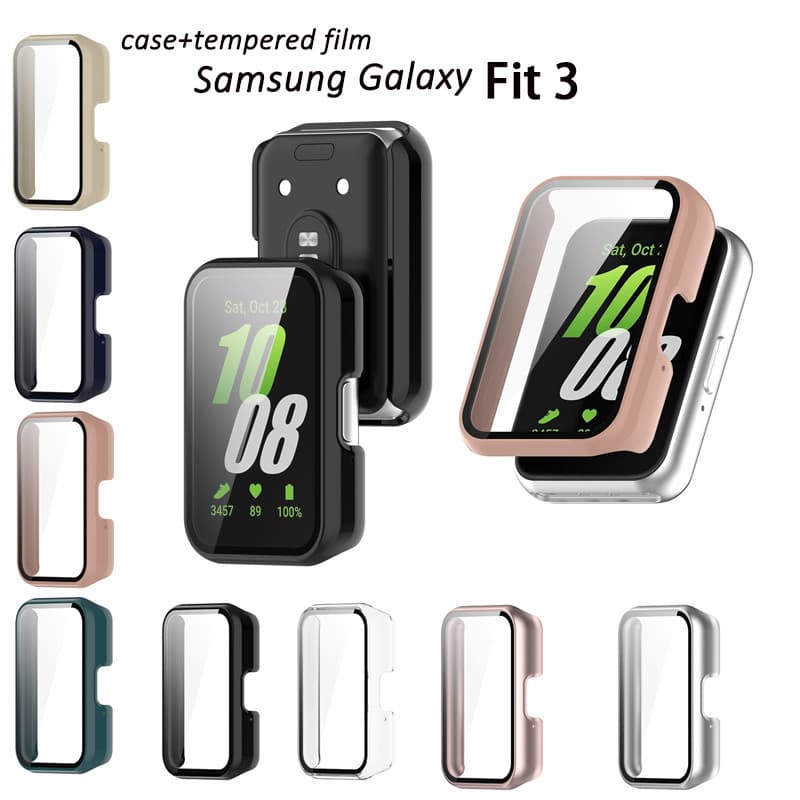 สําหรับ Samsung Galaxy Fit 3 Fit3 SM-R390 Hard PC กรอบฝาครอบกันชน + HD Slim กระจกนิรภัย Anti-scratch…