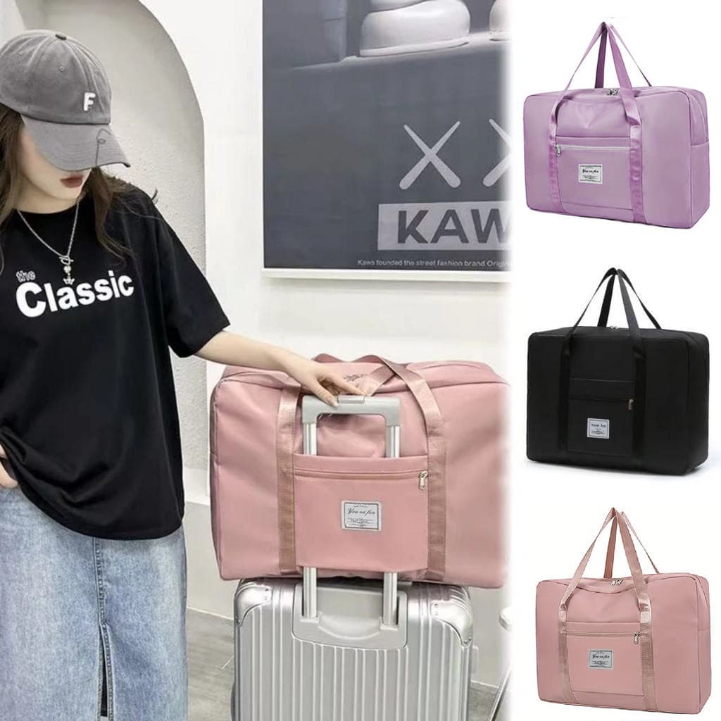 กระเป๋าเดินทาง ใบใหญ่ แบบถือ กระเป๋าใส่เสื้อผ้า รุ่นผ้าหนา จุของได้เยอะ พับเก็บได้ 41*14.5*34cm&50*16.5*37cm