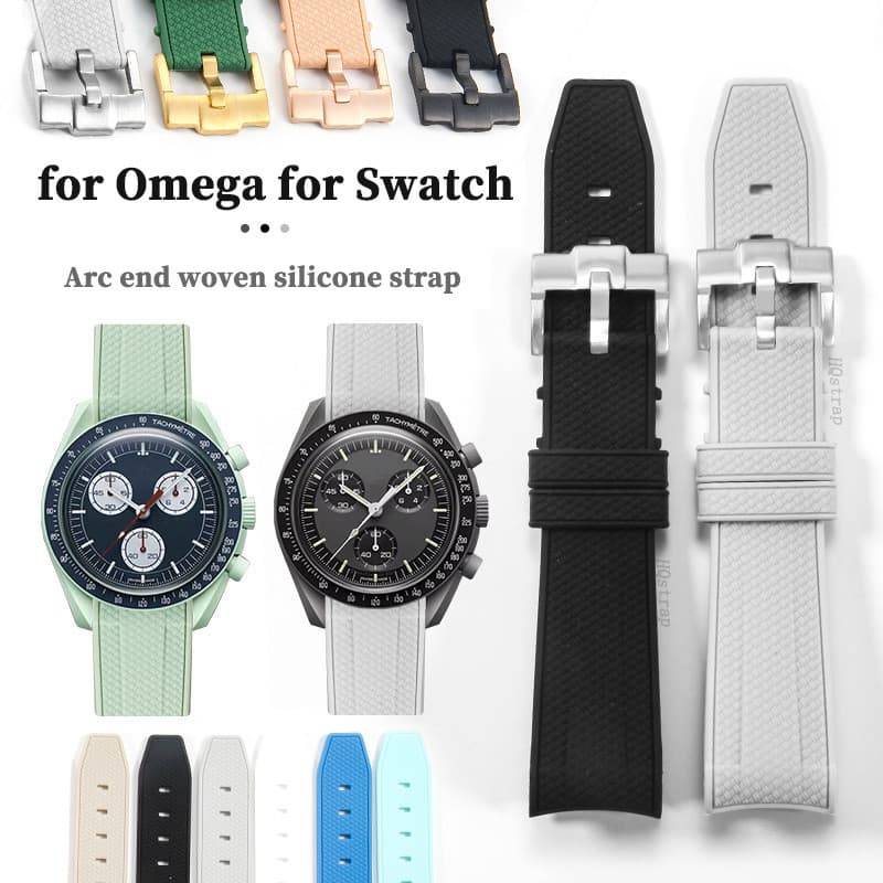 Curve End Band 20 มม. สําหรับ Swatch X สําหรับ Omega Joint MoonSwatch Band Planet Series นาฬิกาข้อมือ…
