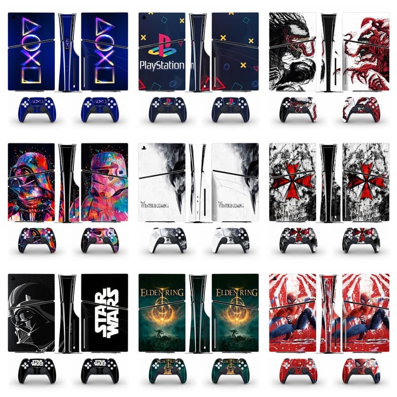 50 สีสติกเกอร์ผิวใช้งานร่วมกับ Sony Playstation 5 Slim Disc & Digital Edition ไวนิล Decal…