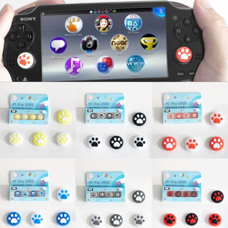 4pcs ซิลิโคน Soft Thumb Stick Grip Cap จอยสติ๊กใช้งานร่วมกับ Sony PlayStation Psvita PS Vita PSV 1000… รูปที่ 1