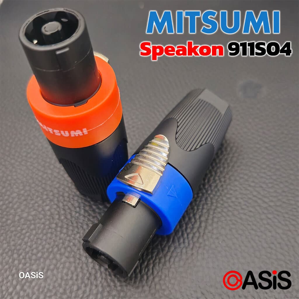 (ของแท้) MITSUMI 911S04 SPEAKON ปลั๊กสปีคคอน 4 ขา แจ็ค สปีคคอน ตัวแปลง สําหรับเข้าสาย สปีคคอนตัวผู้…