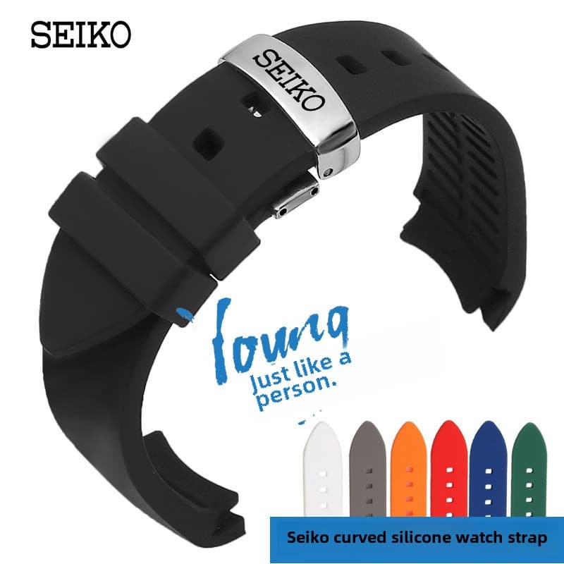 18/19/20/21/22 มม. สายนาฬิกาซิลิโคนโค้งสําหรับ Seiko 5 & Prospex Diver - Sporty & Durable Replacement Strap…