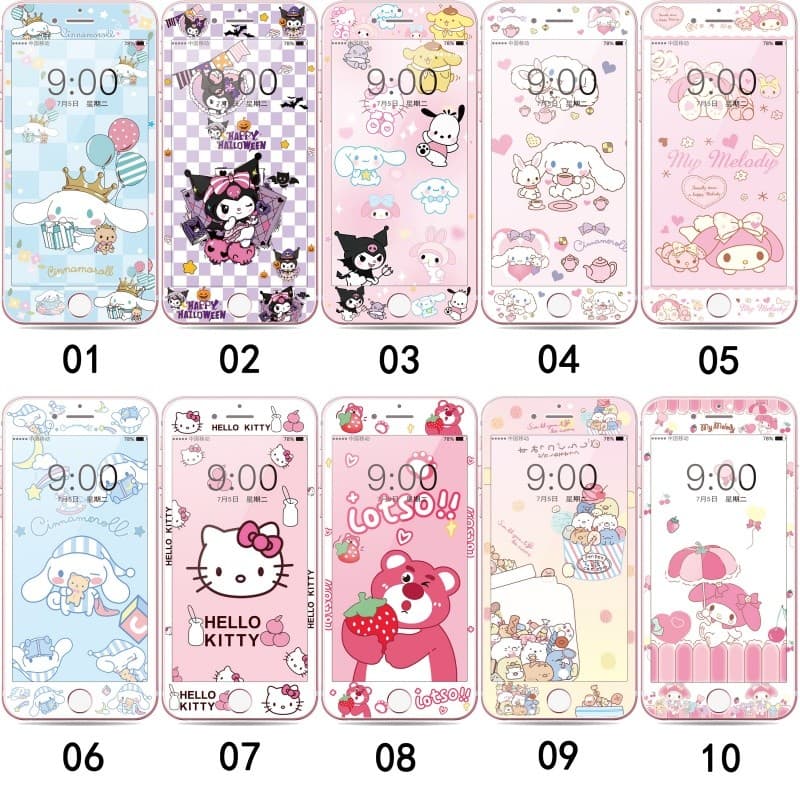 3d การ์ตูนกระจกนิรภัยป้องกันหน้าจอสําหรับ iphone 4 4s 5 5s se 6 6s 7 8 plus se2 se3