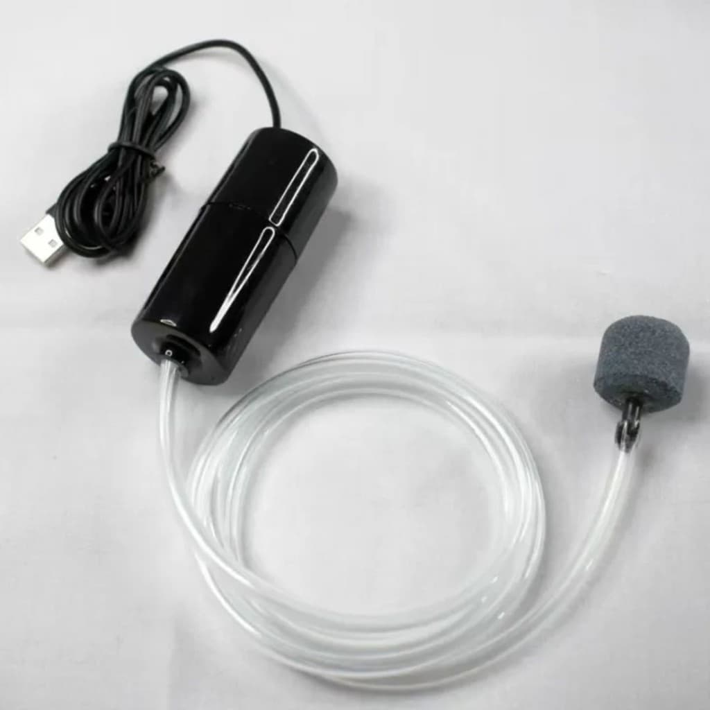 ชุดพร้อมใช้ เครื่องปั๊มออกซิเจน USB ขนาดเล็ก แบบพกพาประหยัดพลังงาน สําหรับตู้ปลา ปั้มอากาศ(USB oxygen pump)