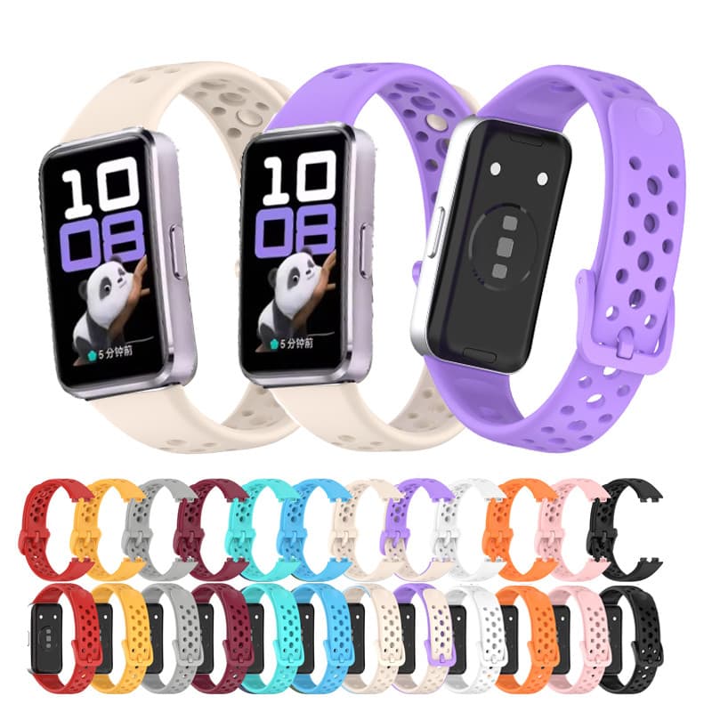 สายซิลิโคนกีฬากลางแจ้งสําหรับ หัวเว่ย วงดนตรี Huawei band 10 / 9 / 8 สายรัดข้อมือสํารอง
