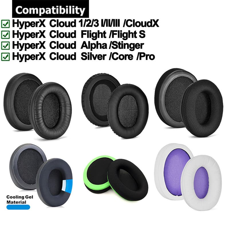 1 คู่แผ่นรองหูฟังสําหรับ HyperX Cloud I II III 1 2 3 / X CloudX / Flight / Flight S / Alpha / Stinger /…