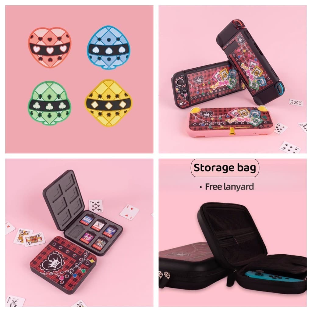 อุปกรณ์สวิตช์ Nintendo เคสป้องกันสาวน่ารักกล่องการ์ดกระเป๋าเก็บ Dock Case เหมาะสําหรับรุ่น V1 & OLED และ Lite