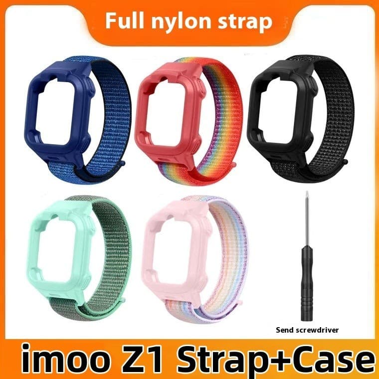 Imoo Z1 สายคล้องคอ + ในกรณีไนลอน ป้องกันนาฬิกา IMOO Z1 + เคส สาย สายซิลิโคนสําหรับ DIMOO แท้