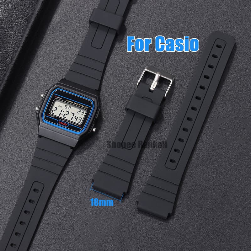 18 มม.สายนาฬิกาสําหรับ Casio F105/108 A158/168 AE12001300 W800H SGW400 F84 สายนาฬิกายางซิลิโคนผู ้ หญิงผู ้…