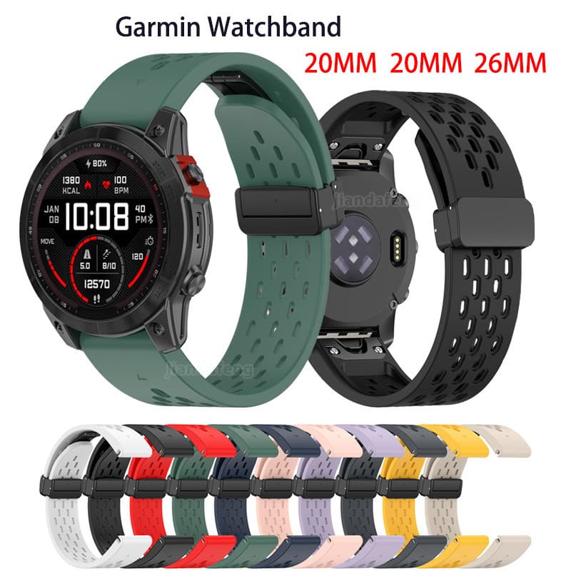 สายนาฬิกาข้อมือ ซิลิโคนนิ่ม ระบายอากาศ สําหรับ Garmin Fenix 7 6 5 Fenix 7X 6X 5X Fenix 7S 6S 5S Approach s60…