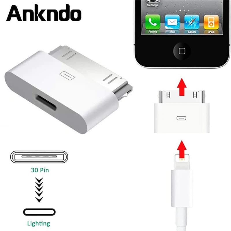 Ankndo USB C/ Lighting ถึง 30Pin อะแดปเตอร์ 8Pin ชาย 30 Pin หญิงชาร์จ Sync Converter สําหรับ IP 4 4S i-Pad 2…
