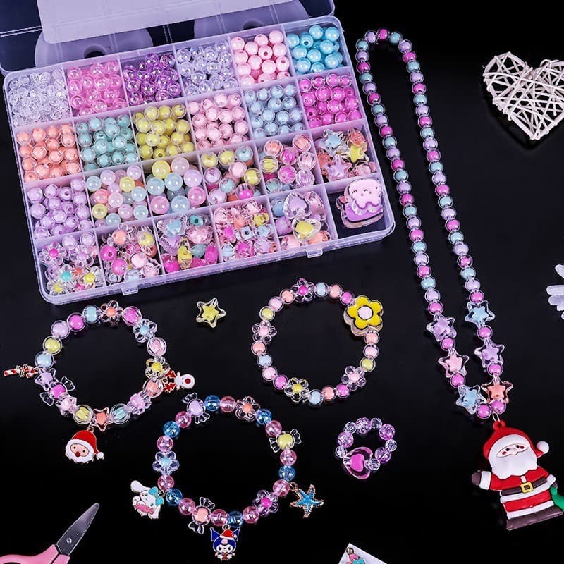 ลูกปัดทําด้วยมือ DIY 350Pcs ชุดร้อยลูกปัด ลูกปัดเรืองแสง สําหรับทําเครื่องประดับ สร้อยคอ สร้อยข้อมือ DIY…