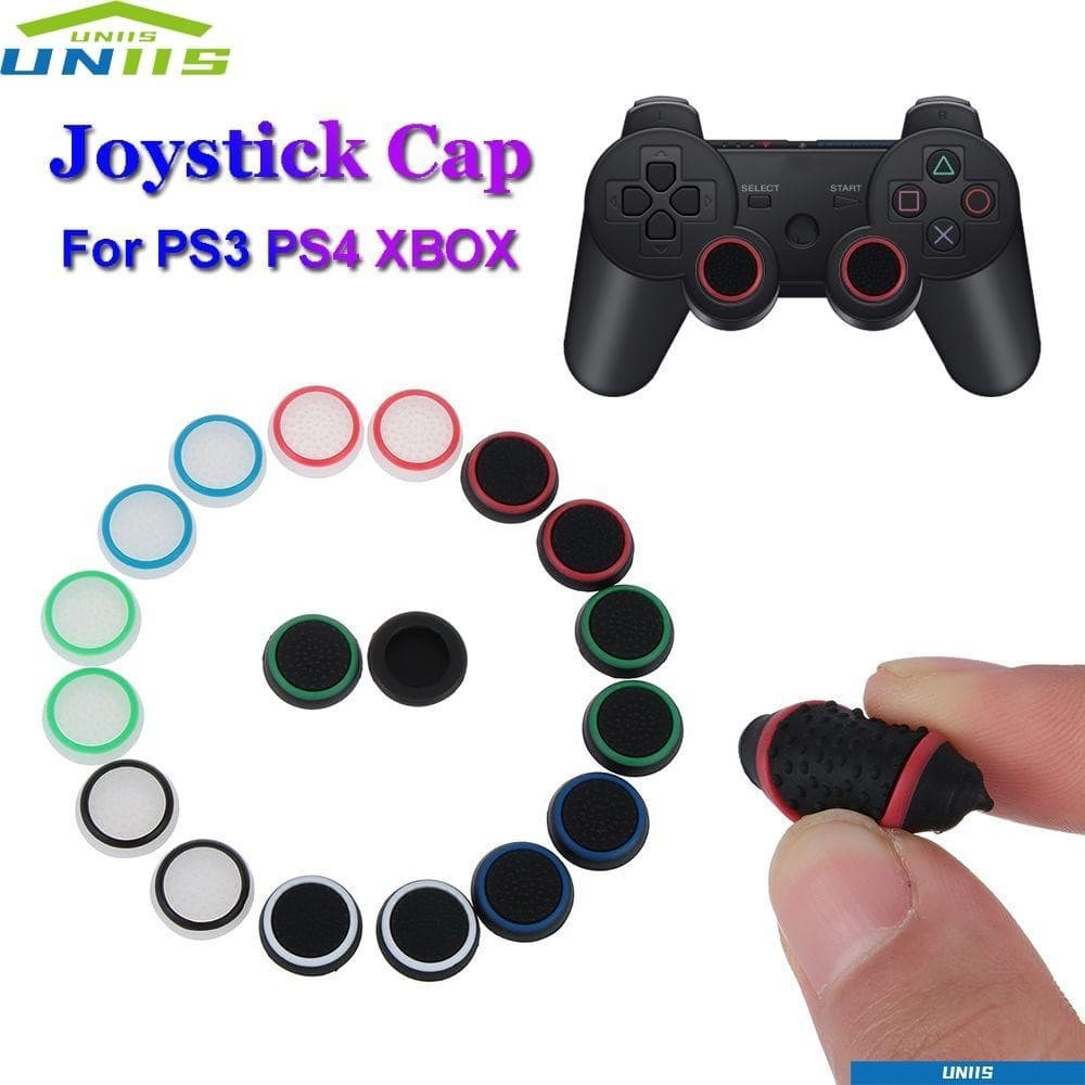 Unis 4 ชิ ้ นจอยสติ ๊ กหมวกเกมซิลิโคน Analog 360 Thumb Stick Grip สําหรับ PS3 PS4 XBOX One