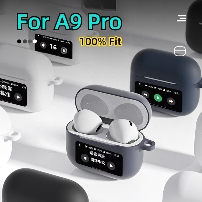 ชุดหูฟังบลูทูธซิลิโคน Drop-Resistant Soft Case ในสต็อกที่ใช้งานได้ A9pro TPU…