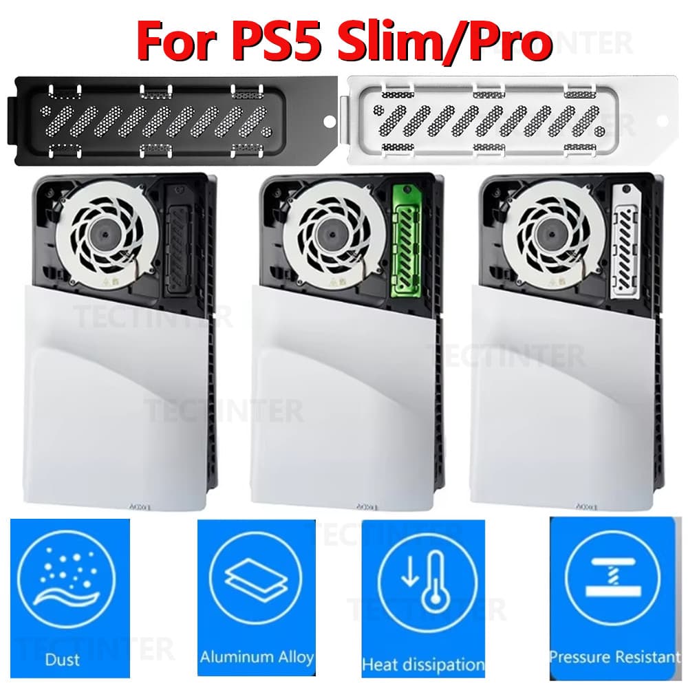 SSD ฮีทซิงค์ฝุ่นสําหรับ PS5 Slim/Pro คอนโซล M.2 SSD ช่องขยายการกระจายความร้อน Breathable Hole…