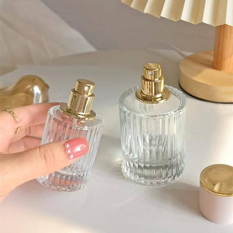 ขวดเปล่าใส่น้ําหอม 50ML ขวดแก้วแบบพกพาขวดใหญ่รีฟิล ดีไซน์สวย ดูหรูหรา (ไม่พร้อมฝา)