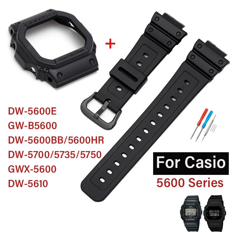 สายนาฬิกาซิลิโคนชุดนาฬิกาสําหรับ Casio G-shock 5600 Series GW-B5600 GWX-5600 DW-5600/5700/5735/5750…