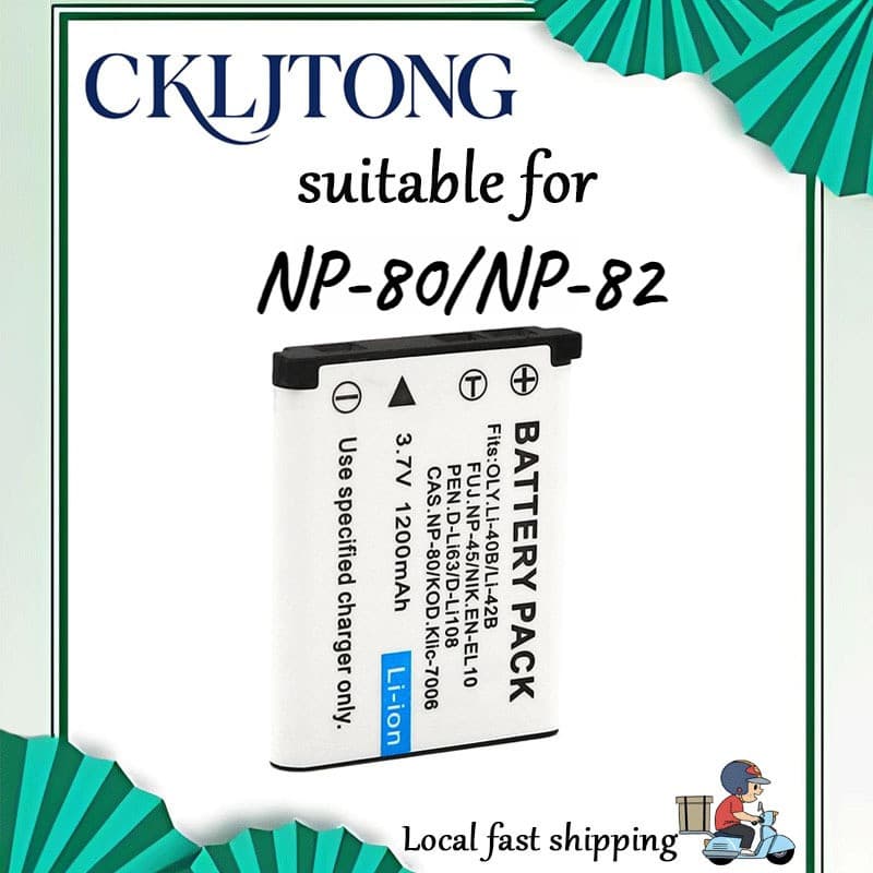 เหมาะสําหรับแบตเตอรี่กล้อง Casio NP-80/NP-82 EX-ZS5 150 Z33 Z88 H50 H60 (แบตเตอรี่ OEM CKLJTONG)