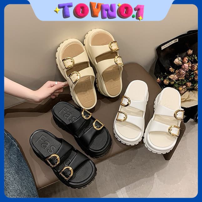 ToyNo.1🧸 พร้อมส่ง🧸"LT-2021New/LT-2022-1" วัสดุ EVA รองเท้าแตะแบบสวม ดีเทลสายคาด2เส้น อะไหล่ทอง…